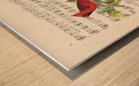 Singing cardinals vintage sheet music Wood print