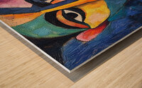 Vivid Abstract Face in Bold Colors Wood print