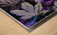 Abstract Acer Leaves in Blue and Purple Wood print