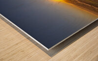 Sunset by the Wind Turbine Wood print
