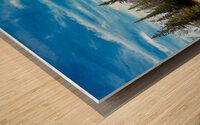 Lone Tamarack Tree Reflection Wood print