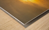 Hazy Sunrise Above Corn Field Wood print