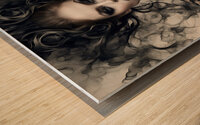 Elegant Gothic Portrait in Smoky Details Wood print