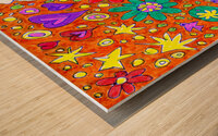 Abstract Doodle Art Cat Wood print