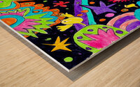 Abstract Doodle Art Cosmic Design Wood print
