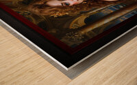 A Timeless Portrait Of A Radiant Redhead In A Palace Of Gold Mesmerizing AI Concept Art by Xzendor7 Wood print