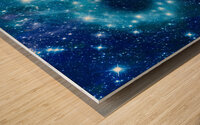 Romantic night heart in a starry sky Wood print
