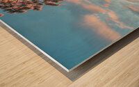 Snowy landscape at sunset in Lapland Wood print