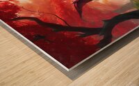 Crimson Forest Dragon: A Majestic Encounter Wood print