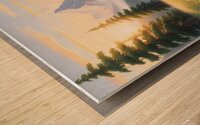 Golden Dawn: Tranquil Mountain Meadow Wood print