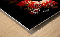 Abstract Snow Covered Rose Bouquet Wood print