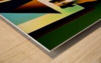 Abstract Vintage Style Mid Century Modern Surreal Dog Painting Wood print