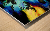 Abstract Vibrant Yellow and Blue Wood print