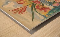 a vintage inspired colorful floral paint 3lNWNX4k Wood print