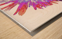 Abstract Pink Purple  and Blue Daisy  Wood print
