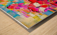 Abstract Poppies Wood print