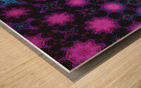 Abstract Neon Kaleidoscope Shapes  Wood print