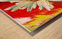 Abstract Vibrant Daisy Flower on an Abstract Background Wood print