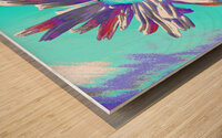 Abstract Daisy Flower Multicoloured Background Wood print
