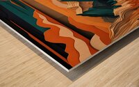 Layered Paper-Cut Mountain Landscape: A Sunset Symphony of Nature Wood print