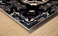 Abstract Black White Purple Kaleidoscope Flow Wood print