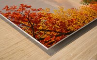 Tranquil Autumn Lake A Serene Reflection of Fall Wood print