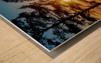 SUNRISE OVER A MISTY LAKE Wood print