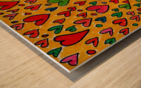 Abstract Whimsical Hearts  Wood print