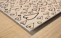 Abstract Monochrome Hearts Too Wood print