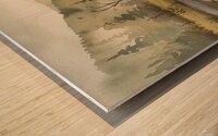 a serene watercolor style landscape pain SYJ7Aguo Wood print