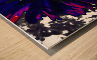 Abstract Purple and Red Daisy Wood print