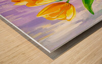 Tulips in a Glass Vase Wood print