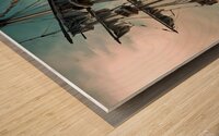 Ghostly Galleon at Dawn Wood print