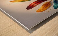 Vibrant Feather Symphony Wood print