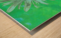 Abstract Surreal Green Daisy Wood print