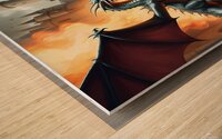 Epic Dragon Battle - Fantasy Art Illustration Wood print