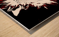 Abstract Contrasting Sunflower Wood print
