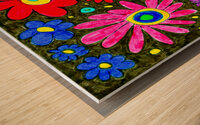 Abstract Colourful Florals Wood print