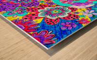 Abstract Vibrant Florals  Wood print