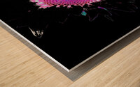 Abstract Pink and Blue Sunflower Wood print