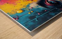Chromatic Reverie: Surreal Woman Portrait in Vibrant Color Splashes Wood print