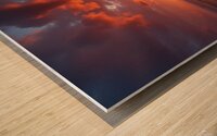 Radiant Ocean Sunset – Serene Waves and Fiery Sky Wood print