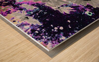 Abstract Monochrome Daises on a Coloured Background Wood print