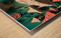 Magical Mushroom Forest Wood print
