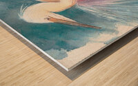 An Egret facing the wind Wood print