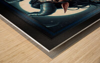 Enigmatic Fantasy Portrait Of The Moonlit Celestial Beauty Zarathia Enthralling AI Concept Art by Xzendor7 Wood print