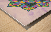 Hand Painted Mandala Watercolor Meditation on Purple Wood print