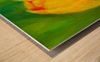 Yellow tulip triptych left acrylic painting  Wood print