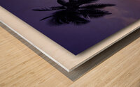 Palm Sunset Wood print