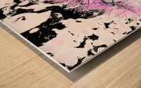 Abstract Pink and Black Dandelion Wood print